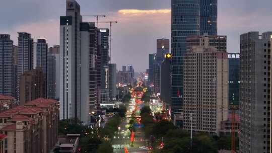 佛山季华路夜景航拍