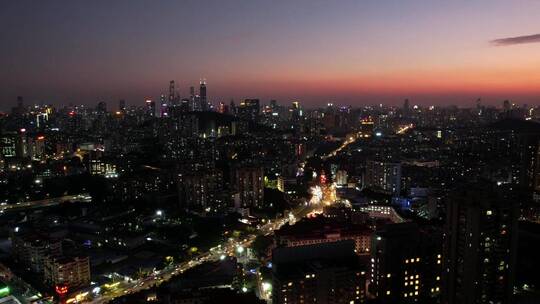 广州天河珠江新城夜景交通延时视频素材模板下载