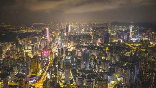深圳城市夜景航拍延时