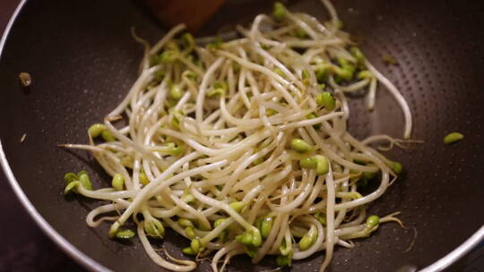 【镜头合集】家常炝炒豆芽青豆芽黄豆芽