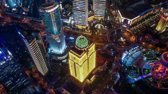 中国平安大厦夜景航拍