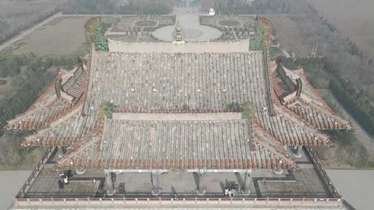 西安空镜航拍钟楼城楼城墙古建筑鹳雀楼景点