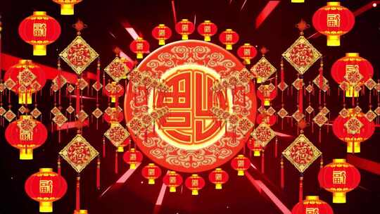 喜庆新春福字灯笼背景