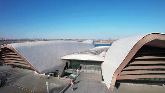 天津滨海国家海洋博物馆城市建筑风光航拍