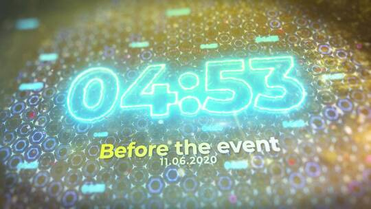 炫酷高级5分钟倒计时幻灯片片场AE模板