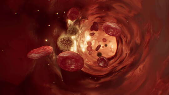 血液红细胞流动血小板血管医学视频素材模板下载