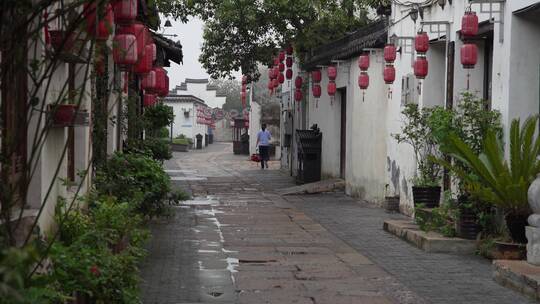 浙江嘉兴西塘古镇古街道清晨风景4K视频合集