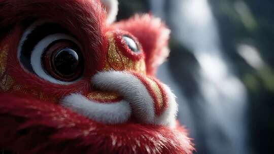 喜庆祥和的中国传统文化舞狮表演