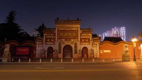 长沙开福寺夜景车流延时