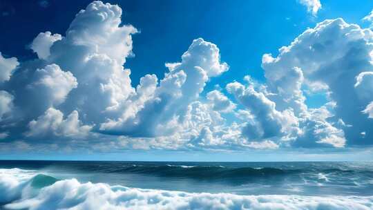 蓝天大海白云风景
