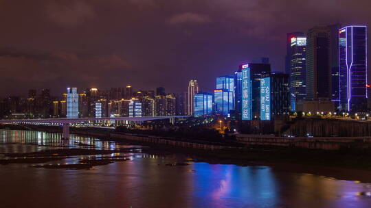重庆城市夜晚延时拍摄景观