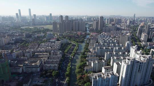 航拍无锡城市建筑景观