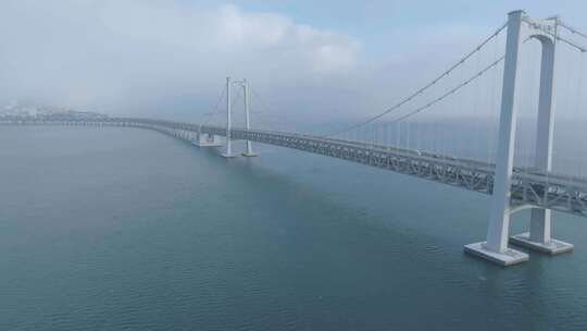 4K大气大连星海湾大桥航拍视频素材模板下载