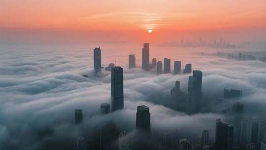 城市云海日出景观