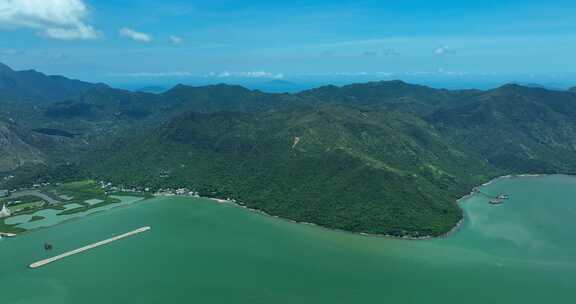 最新航拍香港大屿山海边渔村