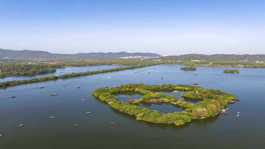 中国杭州西湖三潭印月秋日美景（合集）