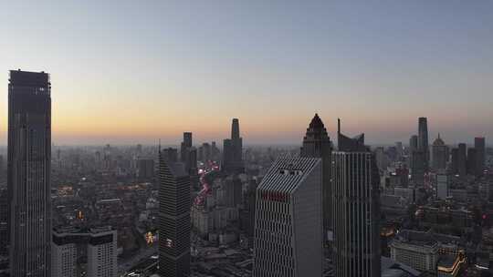 天津和平区天津大景海河天津夜景航拍