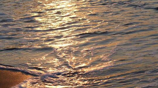 大海海水海平面夕阳海滩