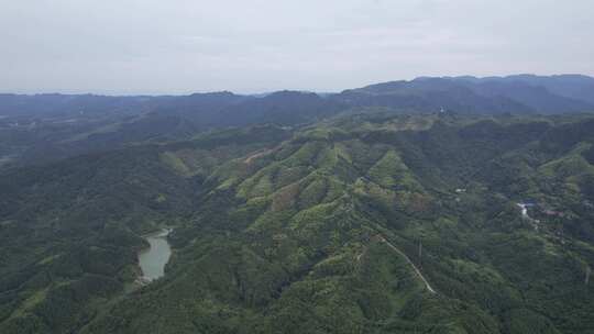 祖国大好河山青山绿水河流航拍