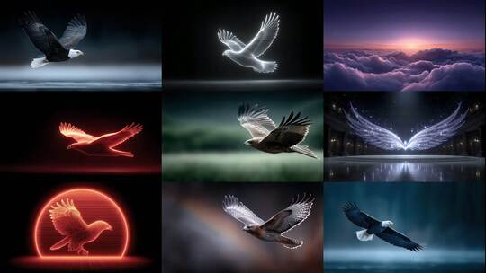 雄鹰展翅翱翔天际自由梦想的象征高清在线视频素材下载