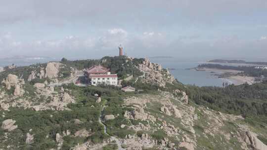 湄洲岛鹅尾神石园沙滩景区景点航拍风景