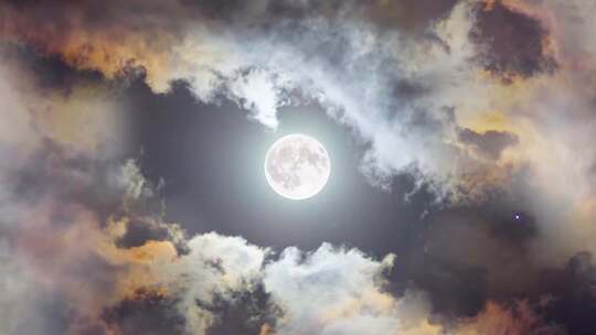 满月、天空中的月亮