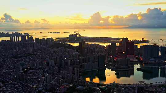 粤港澳大湾区澳门城市风光航拍