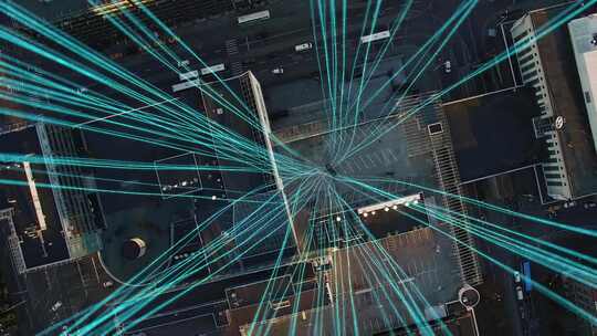 智慧城市 网络信息 科技线条 粒子光线