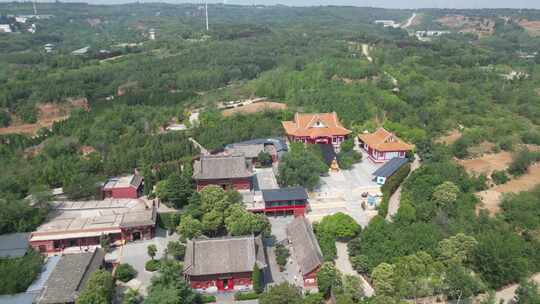 航拍洛阳龙门十寺之一的广化寺