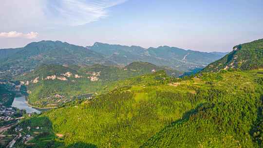 8K震撼湘西山峰峡谷自然风光航拍延时