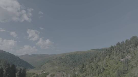 川西美景317国道山脉蓝天 灰片 可调色视频素材模板下载