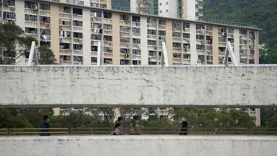 香港拥挤的住宅楼公寓