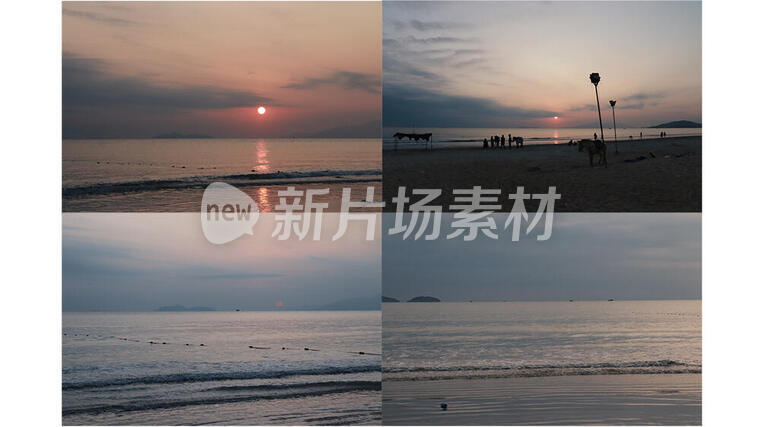 四张落日与大海高清摄影图