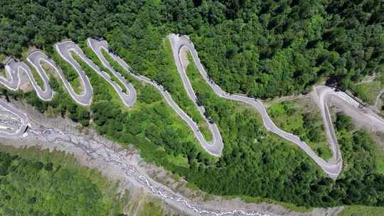 航拍四川独库公路宝康线高山森林风光