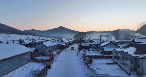 吉林雪乡冬季航拍