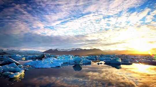 南极冰雪融化 航拍