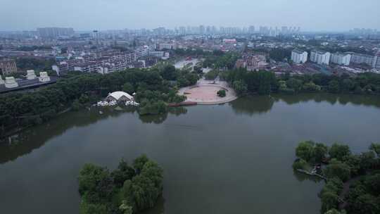 城市绿地城中湖航拍