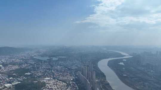 泉州鲤城区航拍泉州市区大景泉州晋江河流