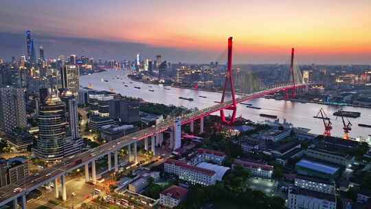 杨浦大桥 杨浦区 上海交通 车流夜景