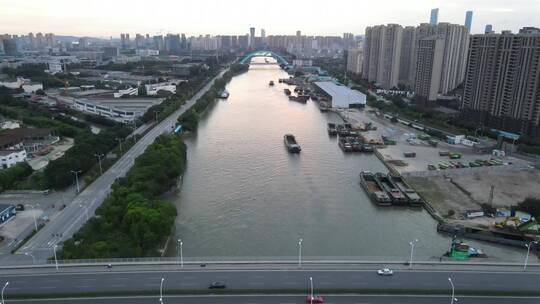 无锡京杭大运河延时4K航拍