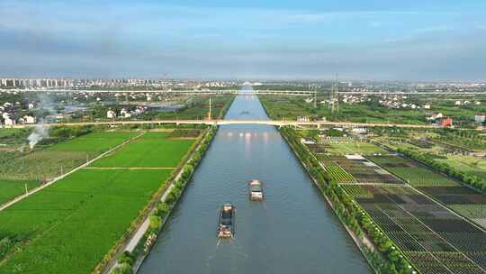 上海大治河 乡村风光航拍