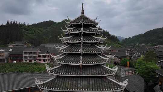 皇都侗文化村建筑航拍