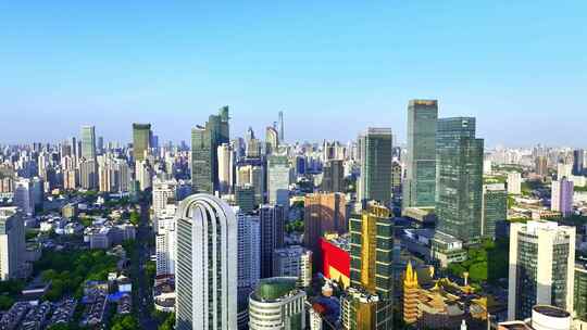 上海城市航拍风光金融办公写字楼片段
