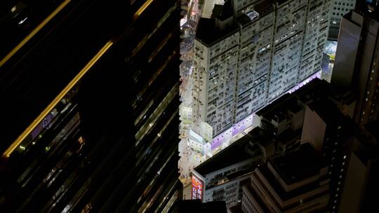 香港铜锣湾夜景航拍大景视频素材模板下载
