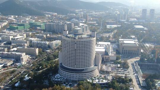 城市航拍山东大厦地标建筑