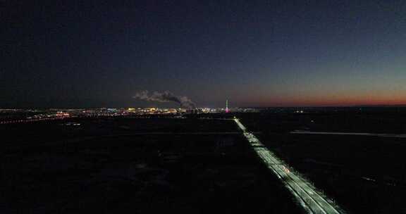 海拉尔夜景航拍