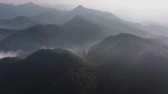 浙江浦江县山脉高峰山峰航拍