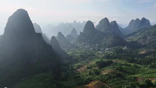 航拍广西桂林漓江风光大好河山