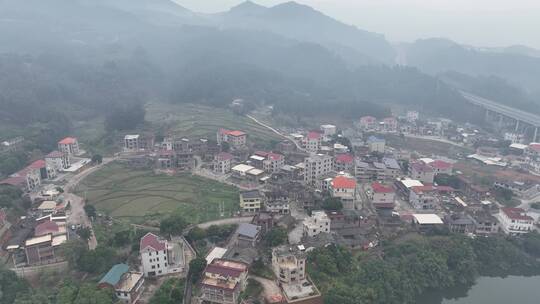 雨后农村最美生态乡村振兴农村自然山水风景