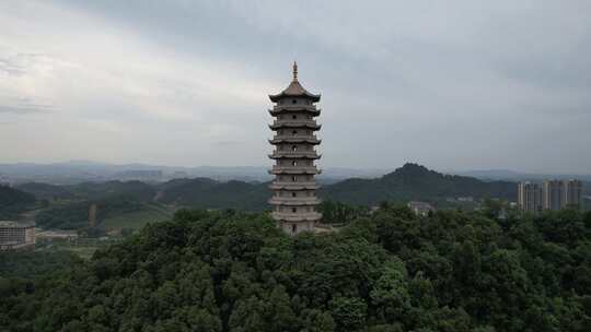 江西宜春禅都文化博览园崇圣禅寺航拍